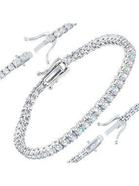 Elegant Moissanite Tennis Bracelets for Women & Men, 6-8.5", Sparkling Jewelry